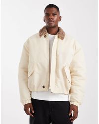 ASOS - Bomber Jacket With Borg Collar - Lyst