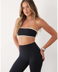 BO+TEE - Soft Active Contrast Detail Bandeau Sports Bra - Lyst