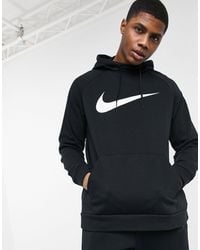 Nike - Sudadera negra con capucha y logo dri-fit - Lyst
