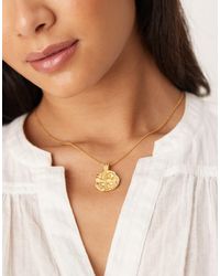 Accessorize - – z – halskette mit münzen-anhänger und 14-karat-vergoldung - Lyst