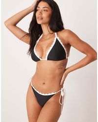 Peek & Beau - Triangle Bikini Top With Contrast Scallop Edge - Lyst
