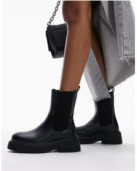 TOPSHOP - Laya Textured Sole Chelsea Boot - Lyst