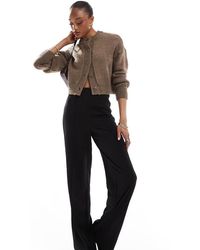 Vero Moda - Pantaloni A Fondo Ampio Neri Con Pieghe Sul Davanti - Lyst