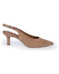OFF THE HOOK - Kylie Suede Pointed Toe Slingback Flare Heel Pumps - Lyst