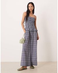 ASOS - Shirred Peplum Jumpsuit - Lyst