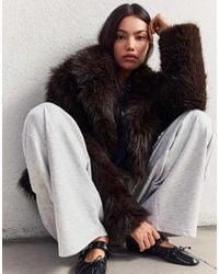 Bershka - Faux Fur Jacket - Lyst