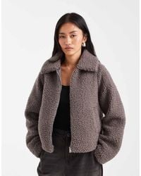 Threadbare - Short Borg Jacket - Lyst