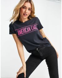 American Eagle Branded Hot Store T-shirt - Black