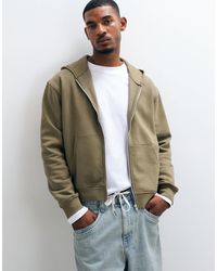 ASOS - Essentials Boxy Relaxed Zip Through Hoodie - Lyst
