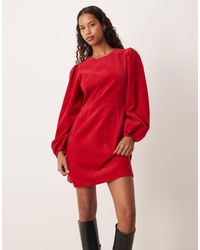 Nobody's Child - peggy Balloon Sleeve Cord Mini Dress - Lyst
