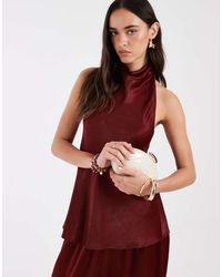 ASOS - Tailo Soft Satin Halter Neck Top - Lyst