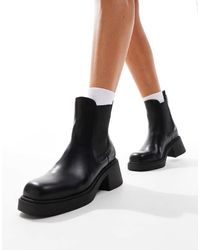 New Look - Botines De Vestir Negros Con Puntera Cuadrada De - Lyst