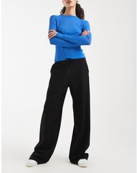 Vero Moda - Tie Waist Pull On Jersey Wide Leg Trouser - Lyst
