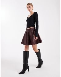 ONLY - Faux Leather Skater Skirt - Lyst