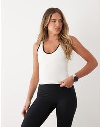 BO+TEE - Soft Active Contrast Hem Longline V-Neck Tank Top - Lyst