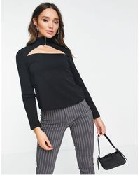 Vero Moda - Long Sleeve Cut Out Top With Zip Detail - Lyst