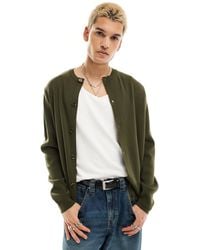 ASOS - Knitted Crew Neck Cardigan - Lyst