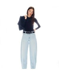 Bershka - Petite Low-Rise Baggy Barrel Jeans - Lyst