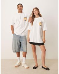 ASOS - Unisex Oversized T-shirt With Orange Smile Print - Lyst