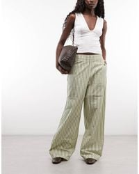 ASOS - Textured Pull On Straight Leg Trousers - Lyst