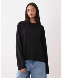 Weekday - Oversized Recht T-Shirt Met Lange Mouwen - Lyst