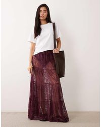 Miss Selfridge - Maxirok Van Kant Met Stroken - Lyst