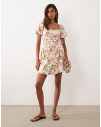 ASOS - Ruched Front Mini Tea Dress - Lyst