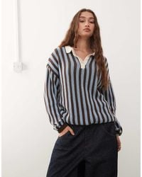 Reclaimed (vintage) - Gebreide Gestreepte Polotrui - Lyst
