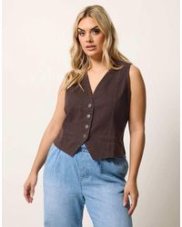 Yours Clothing - Denim Waistcoat - Lyst