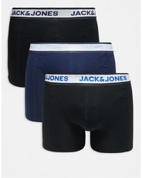 Jack & Jones - 3 Pack Trunk With Coloured Waistband - Lyst