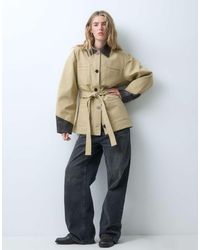 Object - Tie-waist Short Jacket With Contrast Details - Lyst