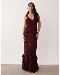 Pretty Lavish - Devore Frill Detail Cami Maxi Dress - Lyst