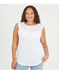 Brave Soul - Curve Drawstring Shoulder Longline Vest - Lyst
