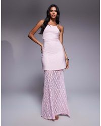 ASOS - Vestito Lungo Accollato Con Peplo, Corpino E Gonna - Lyst