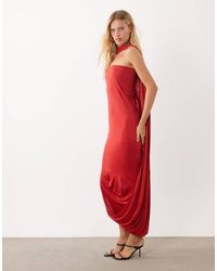 Mango - Scarf Detail Off Shoulder Maxi Dress - Lyst