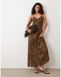 Vila - Jacquard Cami Maxi Dress With Trim Details - Lyst