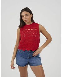 Brave Soul - Crew Neck Pointelle Knit Tank - Lyst