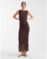 New Look - Fringe Hem Maxi Dress - Lyst