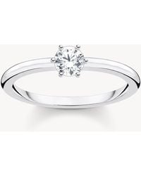Thomas Sabo - – farbener ring aus 925er sterling mit weißem schmuckstein - Lyst