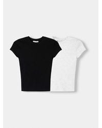 Bershka - 2-pack Of Short Sleeve Round Neck T-shirts - Lyst