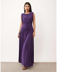 ASOS - Power Shoulder Sleeveless Maxi Dress - Lyst