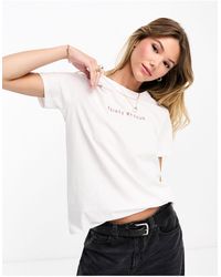 French Connection - T-shirt bianca con stampa "feisty as fcuk" - Lyst