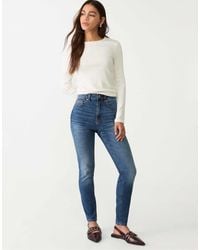 Stradivarius - D09 - jean skinny à taille ultra haute - foncé - Lyst