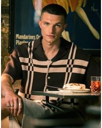 TOPMAN - Relaxed Fit Knit Shirt With Plaid Design - Lyst