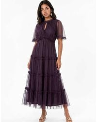 ANAYA - Keyhole Detail Short Sleeve Frill Midaxi Dress - Lyst