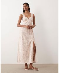 Miss Selfridge Tiered Lace Maxi Dress in White | Lyst Miss Selfridge Tiered Lace Maxi Dress in White | Lyst