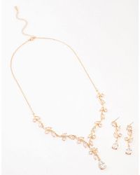 Lovisa - Set Con Collana E Orecchini Dorato Con Cristalli - Lyst