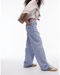 TOPSHOP - Jeans a colonna a vita medio alta lavaggio candeggiato vintage - Lyst