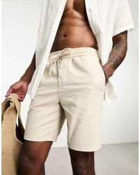 Only & Sons - Linen Mix Tie Waist Shorts - Lyst