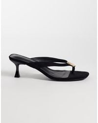 Threadbare - Suedette Toe Thong Kitten Heel Sandals - Lyst